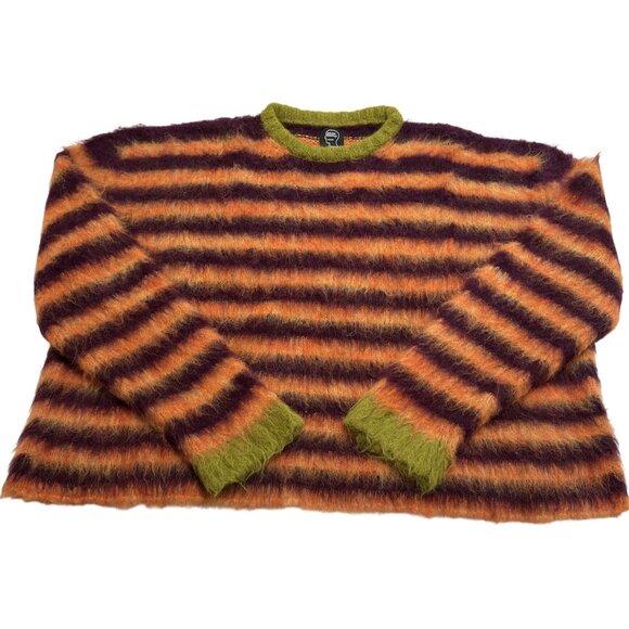Brain Dead Other - Brain Dead Blurry Lines Alpaca Crew Knit in Orange Multi